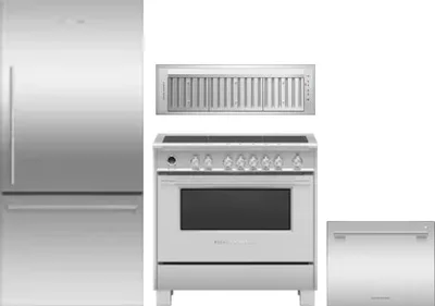 4 Piece Package Includes Refrigerator, Range, Hood And Dishwasher